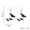 Dangle Earrings Europe America Halloween Funny Moon Bat Black Style Acrylic Pendant For Women Gothic Dark Female Punk Accessories