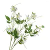 Dekorative Blumen realistische Clematis Branch Faux mit grünen Blättern für Home Wedding Party Decor Künstliche Innen innen elegant