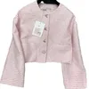 Jackets feminino Designer 2024 No início da primavera novo Nanyou Cha Style Sweet e envelhecimento Reduzindo listra redonda pescoço versátil casaco perfumado curto para mulheres ys6l