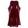 Basic Casual Dresses Punk Vintage Cocktail For Women Gothic Style Fashion 1950S Midi Dress Flare Sleeve A Line Evening Party Costumes Dhgi8