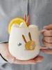 Mugs Milk Mug For Kids Coffee Cup With Lid Spoon Ceramic Breakfast Portable Water Tazas De Cafe Ethiopian