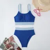 2024 New Bikini Bikini Badeanzug Farbblock Spezialer Stoff Badeanzug