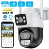 IP -Kameras 8MP PTZ WiFi Camera Dual Objektiv 4x Digital Zoom Dual Screen IP -Kamera AI Mensch Erkennen Sie Autoverfolgung Outdoor -Überwachungskamera 24413