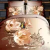 Beddengoed sets Juego de Funda EDREDN Almohada Cama Tamao Doble Reina Rey Rey Flor Rosa 3d 30