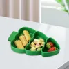 Dinnerware Sets Christmas Tree Shaped Fruit Plate Countertop Storage Container 3 Compartment Table Centerpiece Baby Lunch Tray Serving