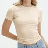 Bloups feminina Mulheres respiráveis Tee elegante colheita de verão Coleta básica de camisas para a equipe de rua da moda de streetwear manga curta