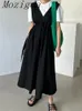 Lässige Kleider Sommer ärmellose Baumwollkleidung Frauen Korea Chic Maxi Vintage Lose Office Ladies Mode Taille Slim Vestidos