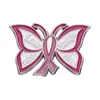 Butterfly Ribbon Email Pins Custom Love Faith Strength Hope Hope broches reversbadges tegen geweld sieraden cadeau voor vrienden