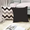 Pillow Black Linen Covers Geometric Decorative Square Pillowcase Throw Case For Home Sofa Bedroom Car 18x18 Inch