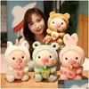 Plush Dolls P 25Cm Kawaii Bubble Tea Pig Toy Stuffed Animal Bunny Frog Tiger Pillow Cup Milk Boba Pie Doll Birthday Gift 231206 Drop D Otl05