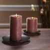 Candle Holders 6Pcs Plate Holder Decorative Pillar Stand For LED Wax Cones Spa Wedding Party Decor