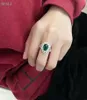 Ny Spot Emerald Ring Green 18Karat Gold Inlaid Emerald Zircon Inlaid Superior Green Zircon1845435