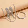 Orecchini di collana set 4pcs Gioielli femminile Bracciale di strass Bracciale Accessori per matrimoni