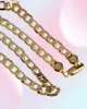 Omhxzj Chains de personalidade inteira moda da mulher Girl Party Wedding Gift Golds 8mm Chain Figaro Chain 18kt Gold Chain Colar 5312617