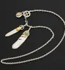 Necklaces 925 Sterling Silver Jewelry Takahashi Goro Feather Retro Long Chain Blue Turquoise Pendant for Men and Women Necklace2248131987