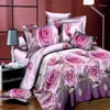 Beddengoed sets Juego de Funda EDREDN Almohada Cama Tamao Doble Reina Rey Rey Flor Rosa 3d 30