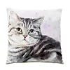 Pillow Gift For Friends Cover Case Decoration Home Oil Painting Throw Covers Cartoon Animal Living Room Dog E0571