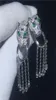 Vintage Leopard Tassels Drop Earring 925 Sterling Silver 5a Zircon Cz Party Wedding