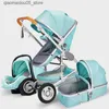 Strollers# High landscape baby stroller 3-in-1 with car seats pink baby stroller luxury station wagon Pram car seats and baby stroller Q240413