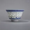 カップソーサーJingdezhen Blue and White Porcelain TeaCup Chinese Tureen Tea Bowl with Lid Gaiwan Office Teapot Travel Portable Kettle