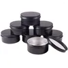 Garrafas de armazenamento 24pcs 150g 83mmx38mm 5 oz parafuso de lata redonda top latas de alumínio preto para esfoliações de lábios chá de doces