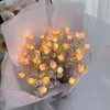Fleurs décoratives diy tulip faux cadeaux pour femmes maman petit artisanat imitation tissée créative tenant un bouquet de fleurs artificielles
