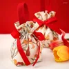 Gift Wrap 1Pc Wedding Chocolate Candy Bags Flower Pattern Portable Birthday Party Favor Packaging Supplies