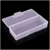 Storage Boxes & Bins Plastic Transparent Nail Manicure Tools Box Dotting Ding Pens Buffer Grinding Files Organizer Case Container Drop Dh3Qu