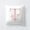 Kussen 2024 roze 26 Letter Cover Bloempatroon Woonkamer SUFA TRUWD HOME Decoratie feestartikelen