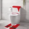 Toilet Seat Covers Christmas Set Santa Bathroom Rug Decoration Cover Rugs Tank Paper Box Indoor