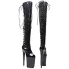 Scarpe da ballo laijianjinxia 23cm/9inch PU Platfort femminile Upper Women High Teli moderni Over the Knee Boots Pole 093