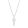 Hip Hop 925 Silver Tennis Racket Pendant med Zircon Women's Hip Hop Halsband Iced Out Gemstone Party Halsband