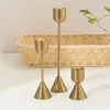 Candle Holders Set Of 3 Candlestick For Taper Candles Brass Gold Decorative Stick Holder Table Wedding