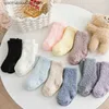 Kinder sokken winter dikke koraal pluche kinderen warme sokken voor meisjes zachte baby herfstproducten voor pasgeborenen niet-slip vloer sokken 0-5y Q240413