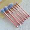 Kits nouveaux 7 brosses de maquillage de sables mouches avec poignée d'eau à la poignée de la boucle licorne de maquillage de coquille de paillettes liquide