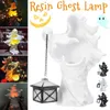 Figurines décoratives Le fantôme à la recherche d'un messager de l'enfer léger avec une gouttes de lampe d'ornement d'ornement d'ornement de la résine Lantern Witch Halloween