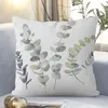 Kudde högkvalitativ tygskydd Kastkuddkuddar Stylish Plant Leaf Print Set för stol Sofa Decor Non-Baining