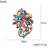 브로치 도니아 보석 유럽과 미국 레트로 브로치 색깔 큰 유리 꽃 여성 핀 모자 스카프 액세서리