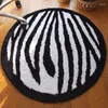 Teppiche Schwarze weiße Zebra Streifen runden Tufting Teppich Couchtisch Fläche Teppich Fußmatten Schlafzimmer Nacht