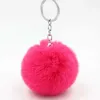 Nyckelringar lanyards 27 färger fluffiga päls pom nyckelchain mjuk faux pälsliknande boll biltangentare nyckelhållare kvinnor väska hängsmycken nyckelchain charms