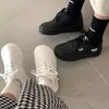 Buty swobodne biała kobieta czarna platforma trampki vulcanize kawaii wiosna lato harajuku płaskie tenisowe obuwie