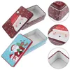 Bouteilles de rangement 2pcs Boîtes en file d'étage de Noël Boîte de bonbons Conteneur de biscuits à la plaque d'étain avec couvercles