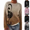 Sweats à capuche féminine Sweatshirts Fashion Femmes Music Imprimement de l'épaule Sweat-shirt graphique à manches longues Long