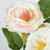 Fleurs décoratives Réaliste de l'entretien artificiel faux 6 branche de rose de tête avec tige verte pour la maison intérieure