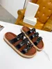 Designer Sandale Echtes Ledersandalen Slipper Casual Schuh Sommer Beach Gladiator Mules HaSp New Womans Flat Slide 0420