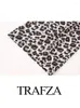 Women's Pants TRAFZA 2024 Woman Vintage High Waist Zipper Slim Trousers Women Leopard Print Decoration Loose Casual Long Streetwear