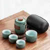 Teaware Sets Quik Cup 1pot 4cups On-board Outdoor Portable Tea Set With Storage Bag Chinese Travel Home Ceramic