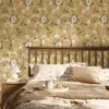 Wallpapers appartement behanglijmbloem afneembare PVC gele schil en stok waterdichte duurzame bloemenkamer