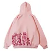 Sudaderas con capucha para mujeres sudaderas 2023 y2k streetwear sudadera con capucha rosa sudadera gráfica de dibujos animados gráficos otoño otoño hebajuku anime arpón sujecio hip hop hipster 240413