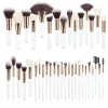 Brosse de maquillage de maquillage 40 PCS Shadow Set Soft Natural Powder Powder Mélanger Contour des sourcils Fonds de fard à paupières Brosse de fondation